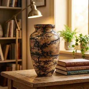 Urna de Madera Biodegradable y Ecológica Tallada a Mano para Cenizas Humanas y de Mascotas, Capacidad de 200 Pulgadas Cúbicas, Estilo Americano/Europeo - Product Image 1