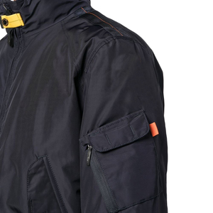 Blouson bomber bleu marine pour homme, col montant, fermeture éclair, coupe-vent, décontracté, en polyester, coupe classique, pour l'automne - Product Image 5