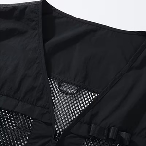 Chaleco de malla sin mangas para hombre, talla 6XL, con múltiples bolsillos, color negro, para fotografía y pesca de verano, para adultos. - Product Image 3