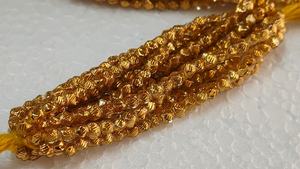 Perles de verre facettées dorées 4 mm, rondes, finition métallique pour la fabrication de bijoux, les projets d'artisanat et le montage de perles - Product Image 4