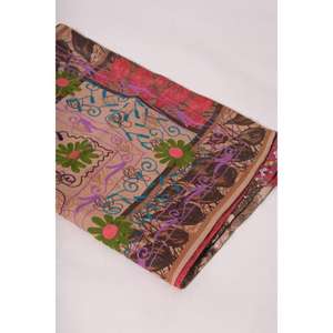 Manta india boho kantha suzani bordada a mano, vintage, de algodón, con diseño floral, ecológica, lavable, para el hogar. - Product Image 6