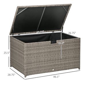 Espaciosa Caja de Almacenamiento de Mimbre para Exteriores de 113 Galones, Color Gris, Solución para la Organización de Objetos junto a la Piscina - Product Image 3