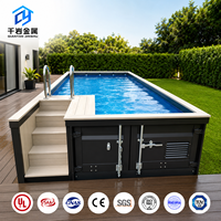 Piscine modulaire en conteneur, piscine hors sol extérieure avec structure en acier pour jardin, villa, hôtel, complexe hôtelier