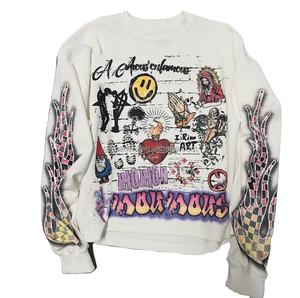 Camiseta de talla grande de buena calidad al por mayor, camiseta de doble capa de manga larga con gráfico personalizado de algodón 100% pesado para hombre - Product Image 1