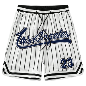 Shorts de basket-ball vintage en mesh avec logo personnalisé pour hommes, double couche, respirants, lourds, séchage rapide, streetwear, uniforme d'équipe de basket-ball - Product Image 1