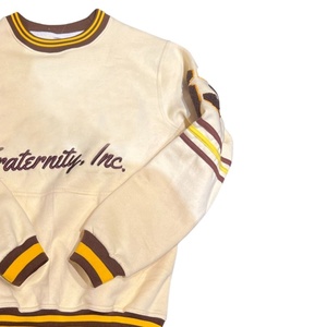 Fraternity Inc Embroidered Crew Neck <b>Fleece</b> <b>Sweatshirt</b> Men Regular Fit Knitted Cotton Winter Casual Pullover Front Logo - Product Image 4