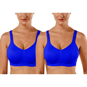 Sujetador Deportivo con Cuello en V para Mujer, Soporte Medio, Transpirable, de Secado Rápido, para Yoga, Fitness, Running, Negro, Spandex, Poliéster - Product Image 5