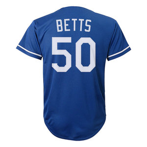 Maillot de baseball bleu pour homme Betts 50, imprimé numérique, maille respirante, sans manches, col en V, coupe classique, adulte, toutes saisons, antibactérien - Product Image 1