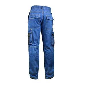 กางเกงทำงานสะท้อนแสงสำหรับผู้ชาย โพลีเอสเตอร์ ทนต่อการเสียดสี เสริมความแข็งแรงบริเวณหัวเข่า มีกระเป๋าคาร์โก้ สีน้ำเงิน ได้รับการรับรองมาตรฐาน CE - Product Image 4