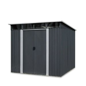 Capanno in Metallo Zincato 6FT X 8FT con Lucernario, Lamiera Ondulata 29 GA, Soffitto a Punta 80'', TMG MS0608P, Facile da Montare, Plastica - Product Image 1