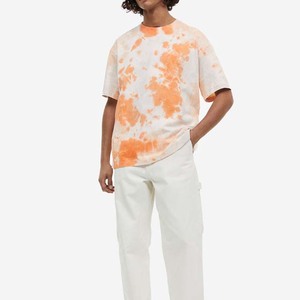 T-shirt Homme Oversize Vintage à Manches Courtes Orange et Blanc Col Rond Coupe Jersey 100% Coton Anti-Plis Respirant - Product Image 6
