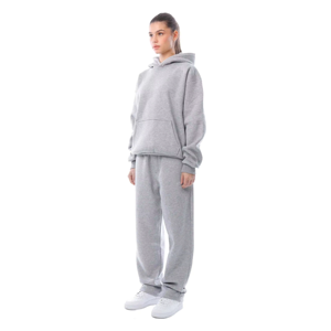 Conjunto Deportivo de 2 Piezas, Sudadera y Pantalones Jogger, Unisex, Color Gris, 100% Algodón, Estilo Casual, Venta al Por Mayor, OEM - Product Image 2