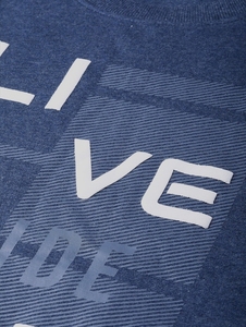 Sudadera Azul para Hombre, Cuello Redondo, Corte Regular, Logotipo Estampado, Informal, Tejido de Punto, 100% Algodón, Otoño - Product Image 4