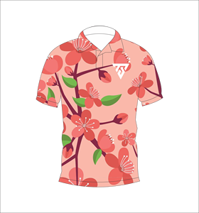 Polo pour homme à motif floral pêche, personnalisable par sublimation, manches courtes, décontracté, respirant, léger, idéal pour le golf en été - Product Image 4
