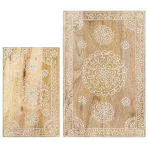 Tavolino Laterale in Legno di Mango Naturale Massiccio, Piccolo Arredo per Soggiorno - Product Image 3