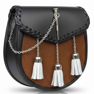 Sporran de Cuero Genuino Escocés para Kilt, Tradicional para Eventos Formales, Festivales y Juegos de la Tierra Alta - Product Image 1