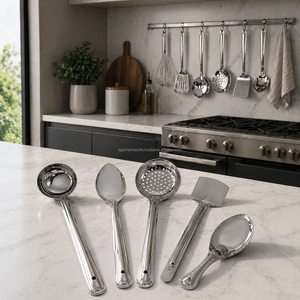 Stainless Steel Serving Spoon Mirror Finish Long Handle Kitchen <b>Tool</b> Supplier Export Wholesale Quality - Product Image 5