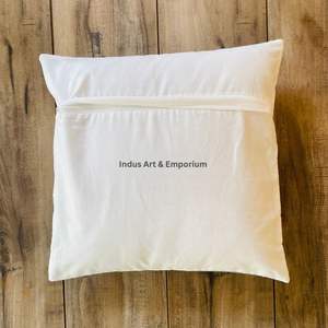 Indian Hand Block <b>Print</b> Cotton Quilted Decorative 40 X 40CM Square <b>Cushion</b> Cover - Product Image 3
