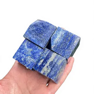 Cubo Poliedro de Lapislázuli Natural Tallado a Mano, Gema Azul Pulida, Cristal Geométrico, Recuerdo de Halloween, Decoración Navideña para el Hogar - Product Image 3