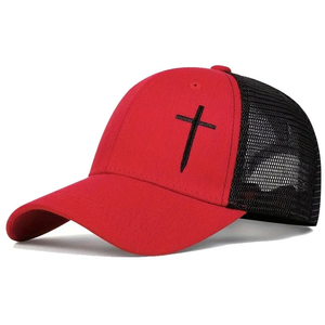 Gorras de béisbol unisex con bordado de cruz, estilo hip hop, ajustables para exteriores, para las cuatro estaciones, sombrero casual con protección solar, 100% común - Product Image 2