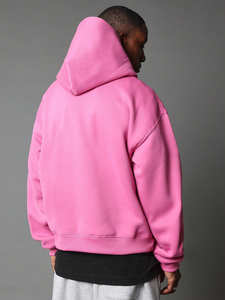 Sweat à capuche pour homme en molleton 100% coton de qualité supérieure, coupe décontractée, épaules tombantes, lourd, respirant, séchage rapide, style streetwear - Product Image 3