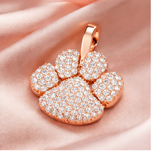 Collier tendance en argent 925 avec pendentif personnalisé patte d'animal sertie de moissanite, breloque animale, cadeau hip-hop pour amoureux de chiens et de chats - Product Image 4