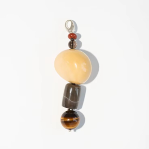 Latest Natural Stone Beaded Keychain Brown Yellow Gemstone <b>Key</b> Holder Clip Bag Charm Stylish <b>Car</b> Keyring Fashion Accessory - Product Image 1