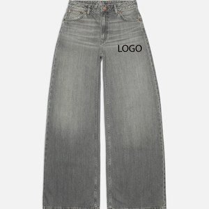 Solid Color Men Baggy Jeans Denim Material For Comfort High Quality Designing <b>Cheap</b> Rate With Logo Designing Button Closure 2026 - Product Image 1