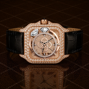 Montre de luxe pour homme en moissanite VVS, entièrement sertie de diamants, bracelet en acier inoxydable - Product Image 1