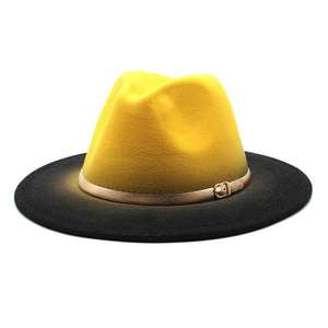 Chapeau Fedora en polyester tendance pour femmes et hommes, style classique, décontracté, à large bord, chapeau jazz - Product Image 1