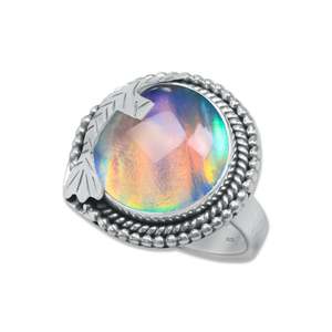 แหวนเงินแท้ชุบเงินประดับโอปอลออโรร่าธรรมชาติคุณภาพสูง ขายส่งจำนวนมาก แหวนแฟชั่นประดับพลอยทองเหลือง กันน้ำ - Product Image 3