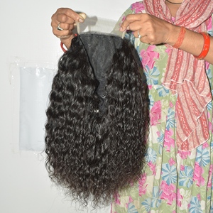 Curly Raw Human Hair <b>Wig</b> HD Transparent Lace <b>Front</b> Glueless Plucked Indian Remy Hair Natural Black Women Hair Extensions - Product Image 6