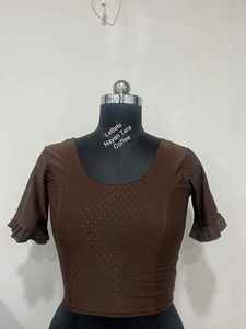 Indian Bollywood Style Soft Stretchable With Piping Border Fancy Blouse Buy Direct From Supplier At Wholesale Price - Product Image 6