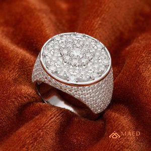 <b>Men's</b> Silver Tone Moissanite Signet <b>Ring</b> Luxury Hip Hop Engagement & Wedding Fashion Jewelry Gift <b>for</b> Stylish <b>Men</b> Daily Wear USA - Product Image 5