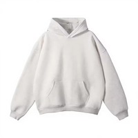 Sweat à capuche pour homme en molleton de coton épais, coupe oversize, style streetwear, avec impression en relief, logo personnalisé et épaules tombantes