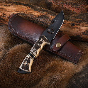Cuchillo de Caza SAZ ENTERPRISES J2 de Acero Inoxidable Hecho a Mano con Mango de Cuerno y Funda de Cuero Fino, Cuchillo para Acampar al Aire Libre - Product Image 6