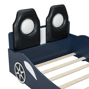 Letto per Bambini a Forma di Auto da Corsa Blu di Lusso con Luci LED e Spazio di Stoccaggio - Product Image 5