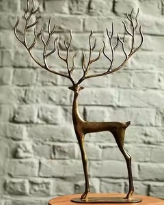 Figura de Reno de Metal con Acabado Antiguo, Decoración Navideña para el Hogar, Adorno para Mesa Festiva - Product Image 4