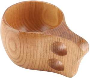 Tasse en bois de forme irrégulière avec poignée à double trou, anti-fuite, compatible lave-vaisselle, écologique, design minimaliste, tasse à thé - Product Image 5