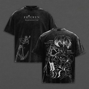 อะนิเมะฟรีเรน ฮิมเมลคู่รักเสื้อยืดพิมพ์ลายซิลค์สกรีนผู้ชายแขนสั้น O-Neck ผ้าฝ้ายเสื้อยืดลำลอง - Product Image 3
