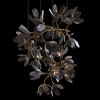 Lustre de fleur moderne OEM personnalisé fleur en céramique finition or branches lustre éclairages pour la maison
