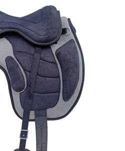Selle de cheval Freemax sans arceaux, grise et noire, légère, flexible, selle d'équitation réglable, sangle confortable, ensemble de selle d'entraînement - Product Image 3