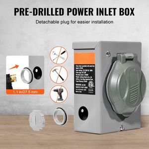 Kit Scatola di Ingresso Alimentazione per Generatore da 50 Amp con Cavo di Alimentazione Twist Lock C da 15FT 6/3+8/1 AWG per Generatori - Product Image 6