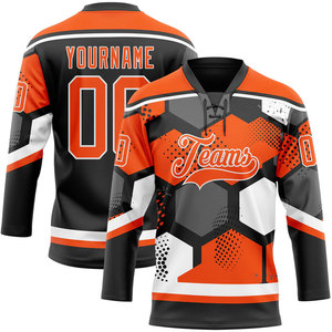 Men's Premium Custom Made <b>Ice</b> Hockey Jersey High Quality Oversize Lightweight Anti-Bacterial Digital Printed Front V-neck OEM - Product Image 1