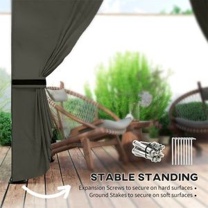 Gazebo Moderno da Esterno con Struttura in Acciaio e Tessuto per Cortile o Villa, Arredamento da Giardino - Product Image 6