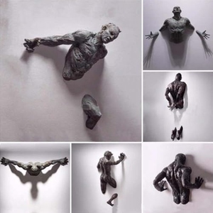 Escultura de Pared Abstracta de Aluminio con Diseño de Animal Escalando, Estatua de Exportación India, Diseño Extravagante, Arte de Pared Navideño para Sala de Estar y Hogar - Product Image 5