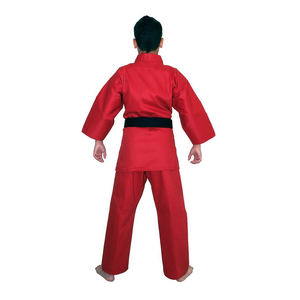 <b>Red</b> Karate Gi Uniform Set for Boys 100% Cotton Durable Plain Dyed Regular Fit with Black Belt Children Martial Arts Wear - Product Image 2