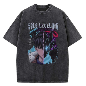 O-Neck T shirt Custom Printed Men's Clothing Plus Size Baggy Shirt Men's Printed T-Shirts Wholesale Light Wash 100% Cotton - Product Image 4