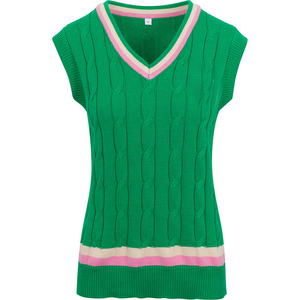 Professional Ladies Knit Sweater Vest - Sleeveless V-Neck Cardigan <b>Top</b> - Soft Breathable Female Office Fashion Wear Breathable - Product Image 3