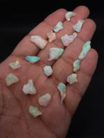 Ópalo Etíope Blanco Natural Pulido en Bruto, Formas Mixtas, Sin Agujero, Lote de 50CT, 18 Piezas, Juego de Colores para Fabricación de Joyería Antigua
